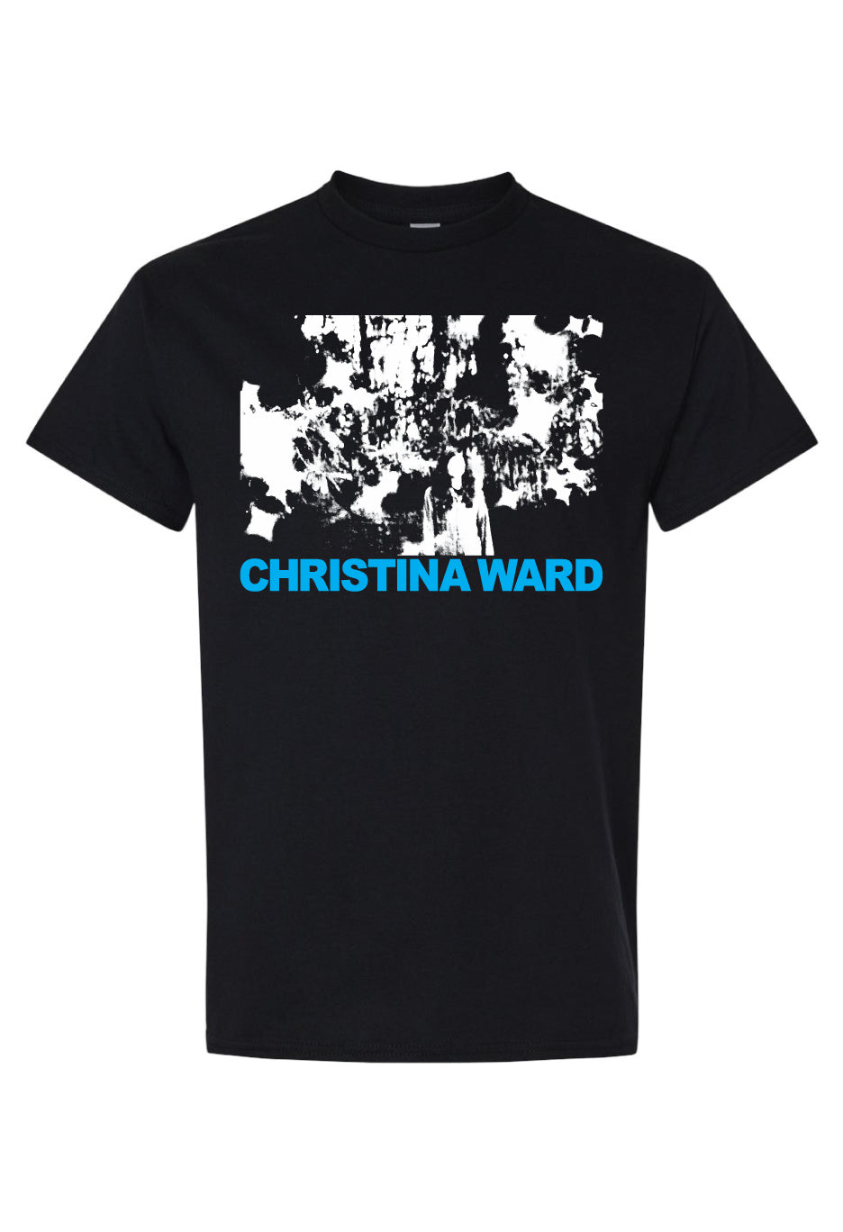 Christina Ward - T Shirt - Blue/White on Black